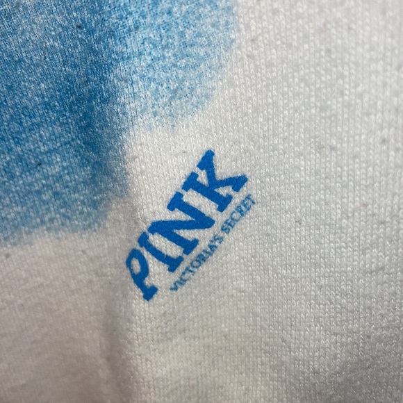 Victoria’s Secret PINK Hoodie Size Medium White & blue - Picture 5 of 9